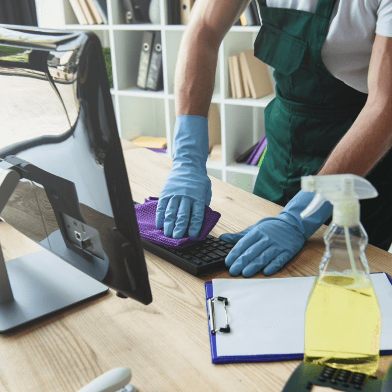 cleaning computer keyboard