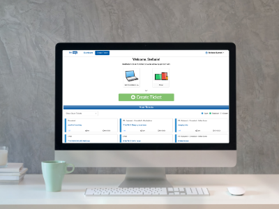 gethelp helpdesk software pulled up on mac desktop computer